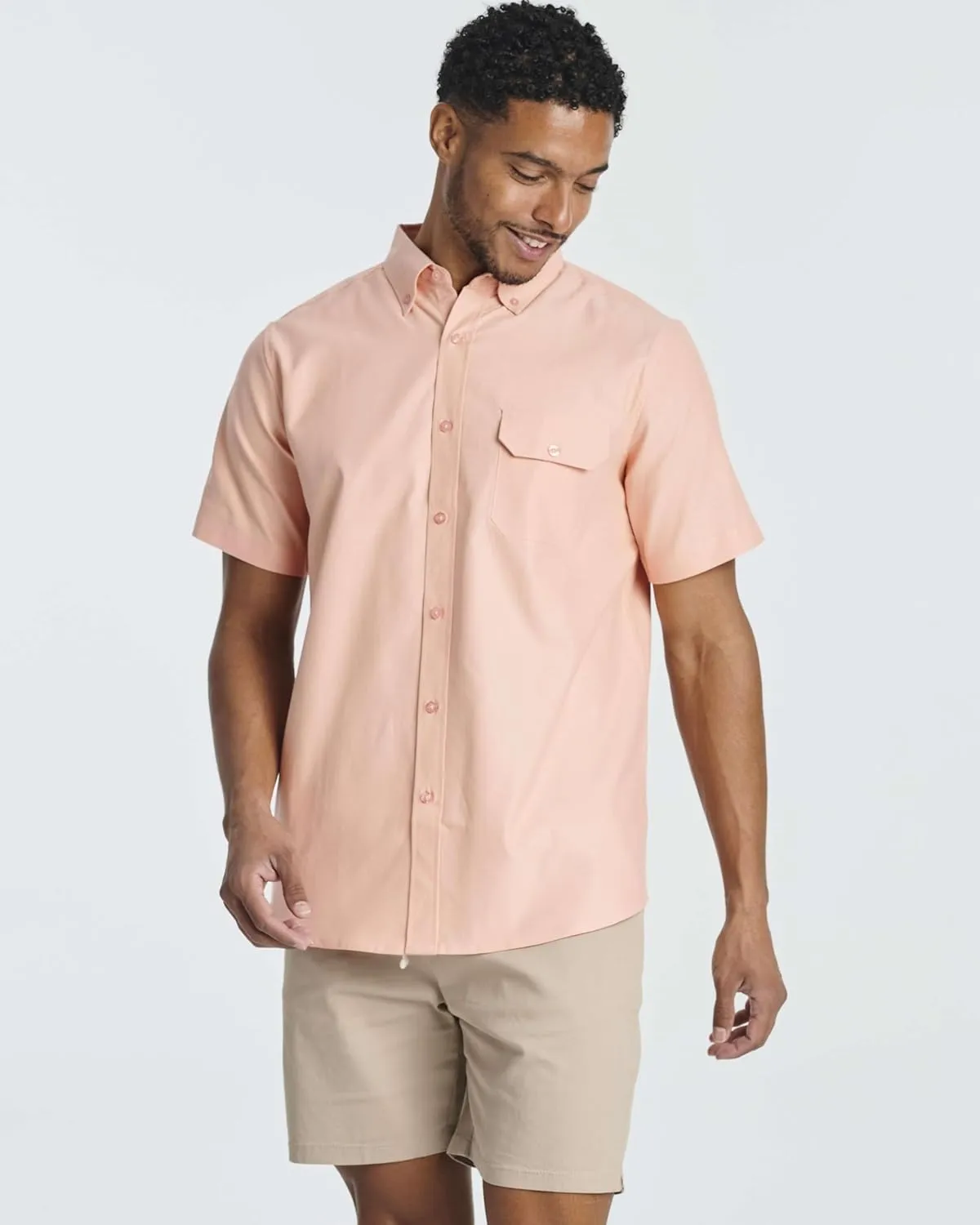Real Essentials 3 Pack Men's Short-Sleeve Oxford Solid Button Down Collar Casual Shirts with Pocket (Available in Big & Tall)