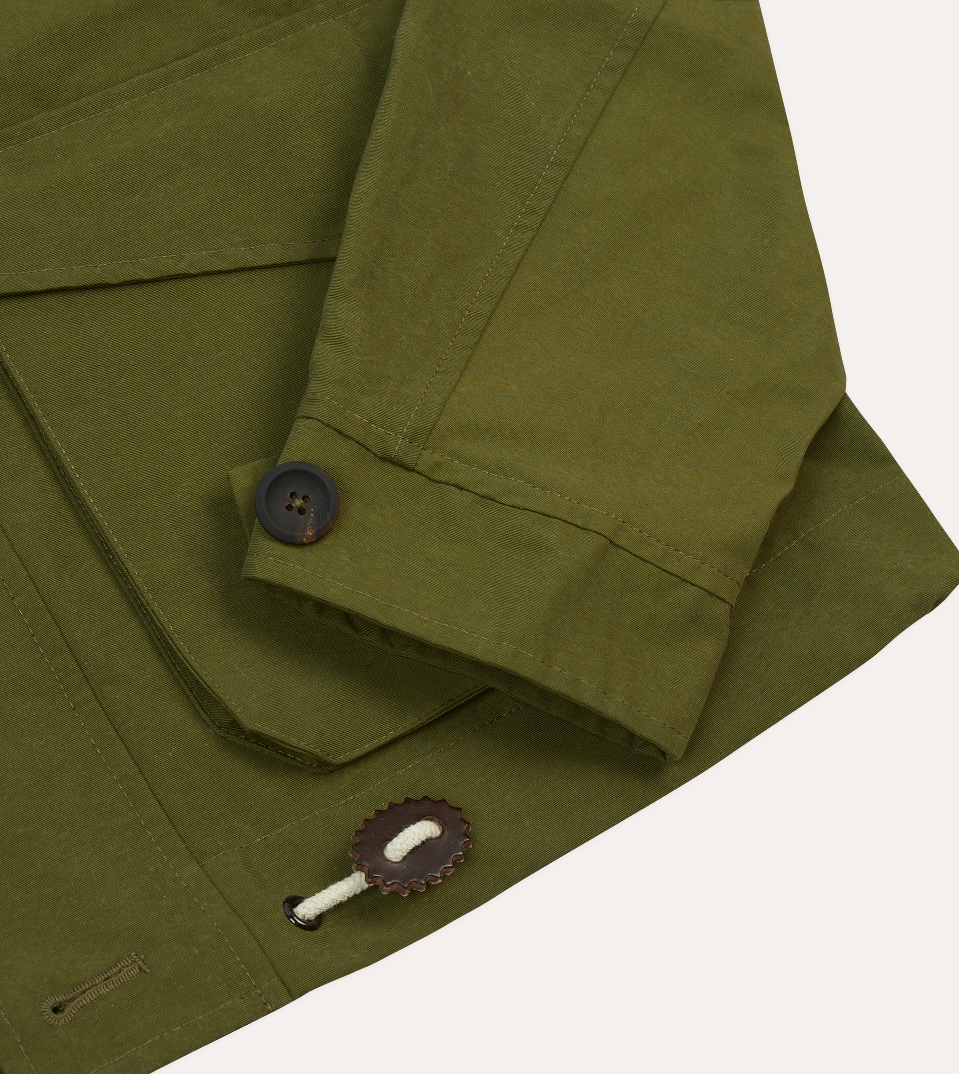 Olive Cotton Blouson Jacket Classic Fit