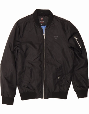 GUESS Boys Bomber Jacket 11-12 Years 2XL  Black Polyester Worship