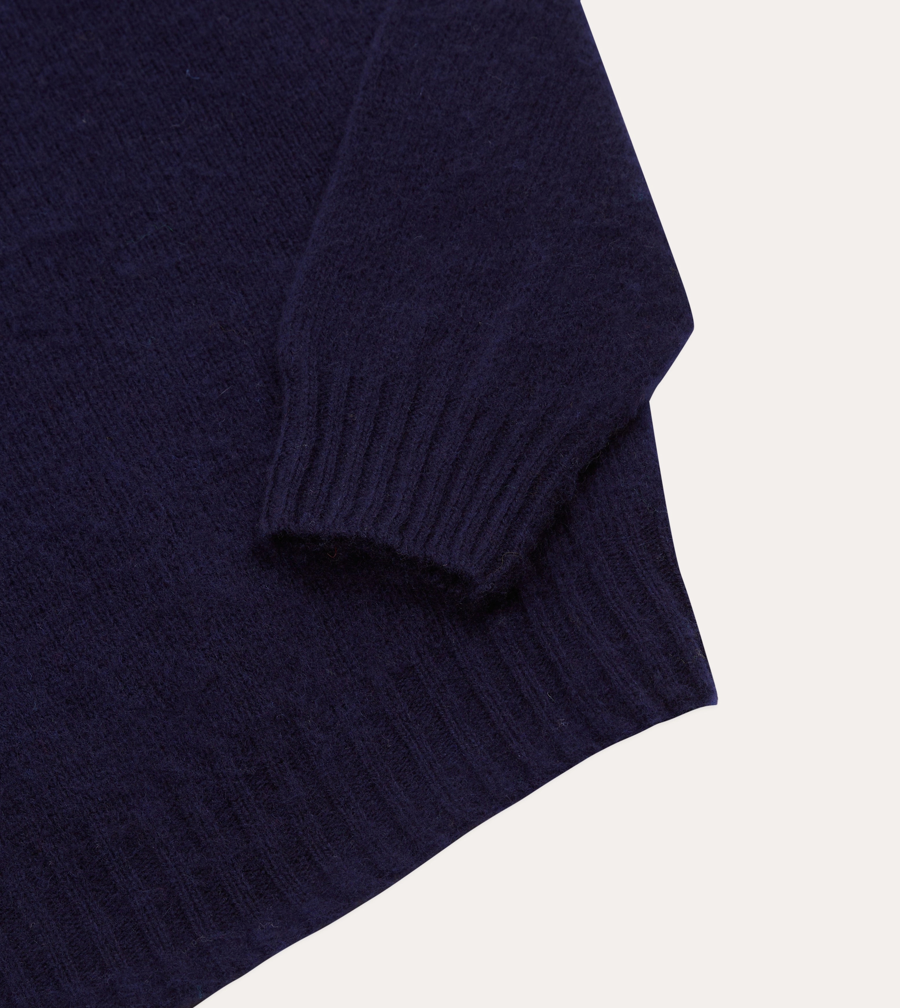 Navy Brushed Shetland Crew Neck Jumper Quiet Tone