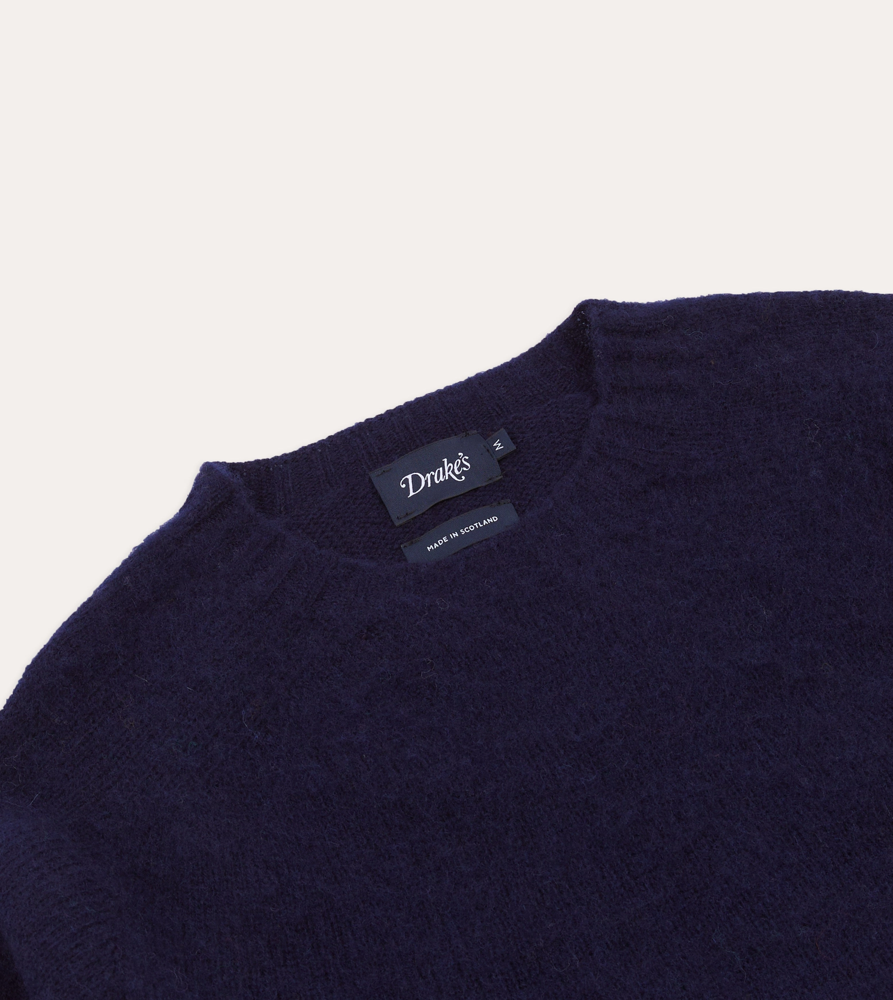 QuickDry Weave Navy Brushed Shetland Crew Neck Jumper