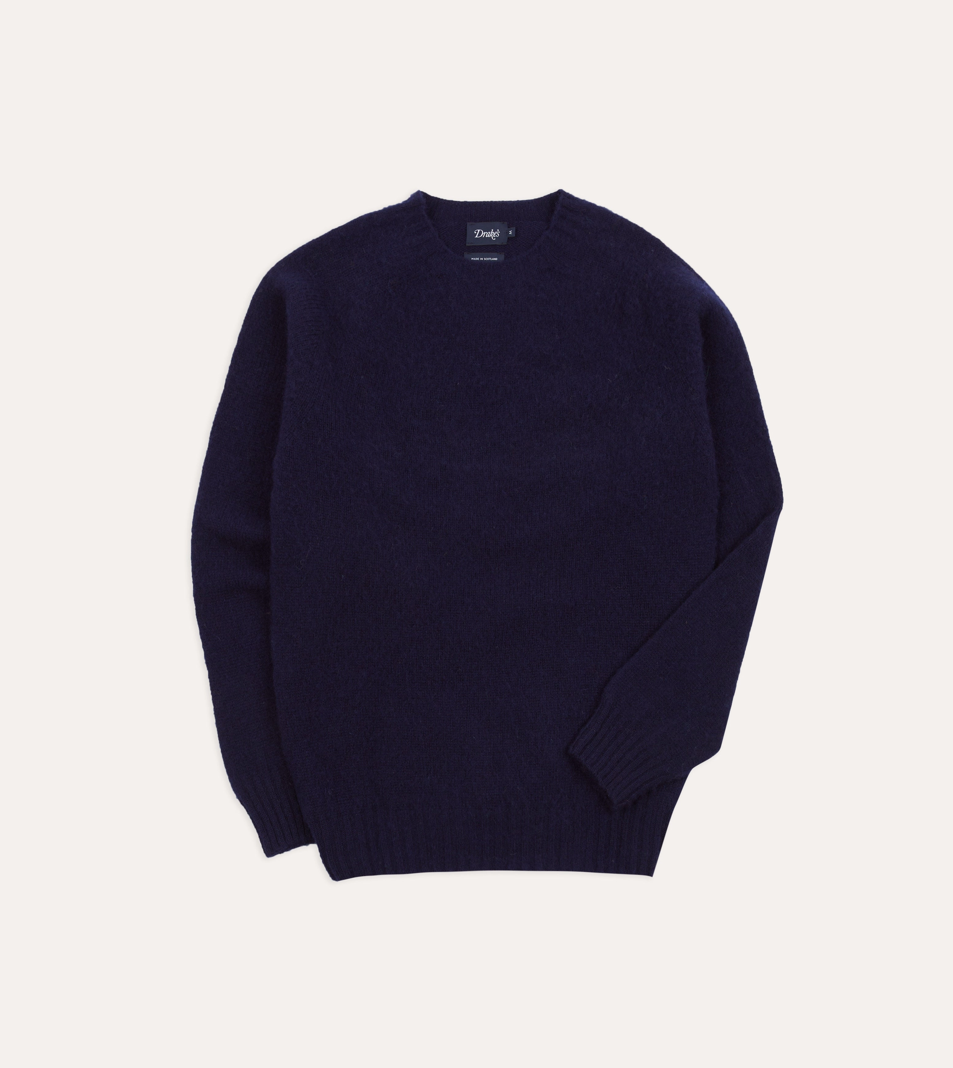 Navy Brushed Shetland Crew Neck Jumper QuickFabric Recovery Daily Wear