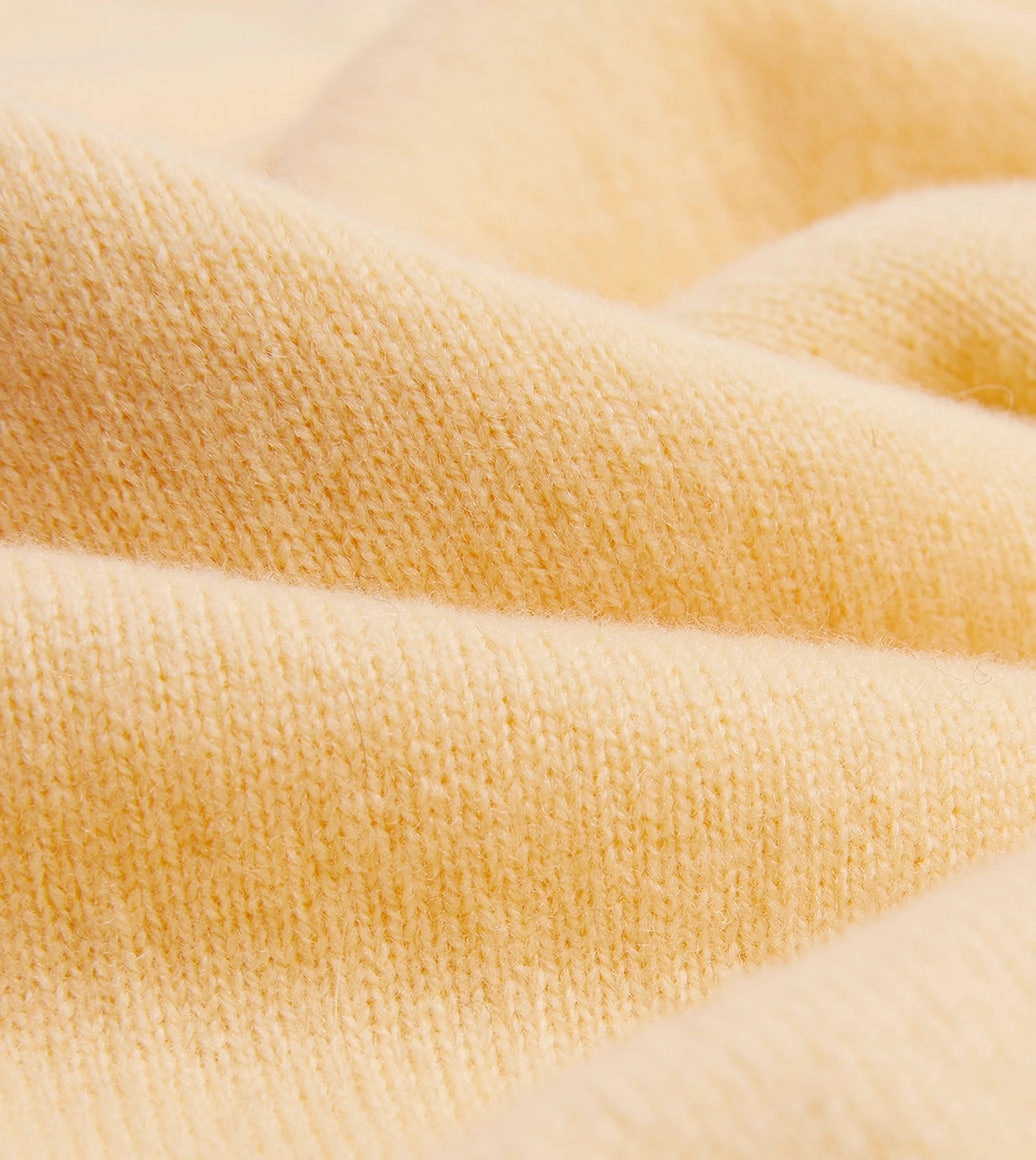 Minimal Comforted Daily Casual Yellow Lambswool Sleeveless Cardigan