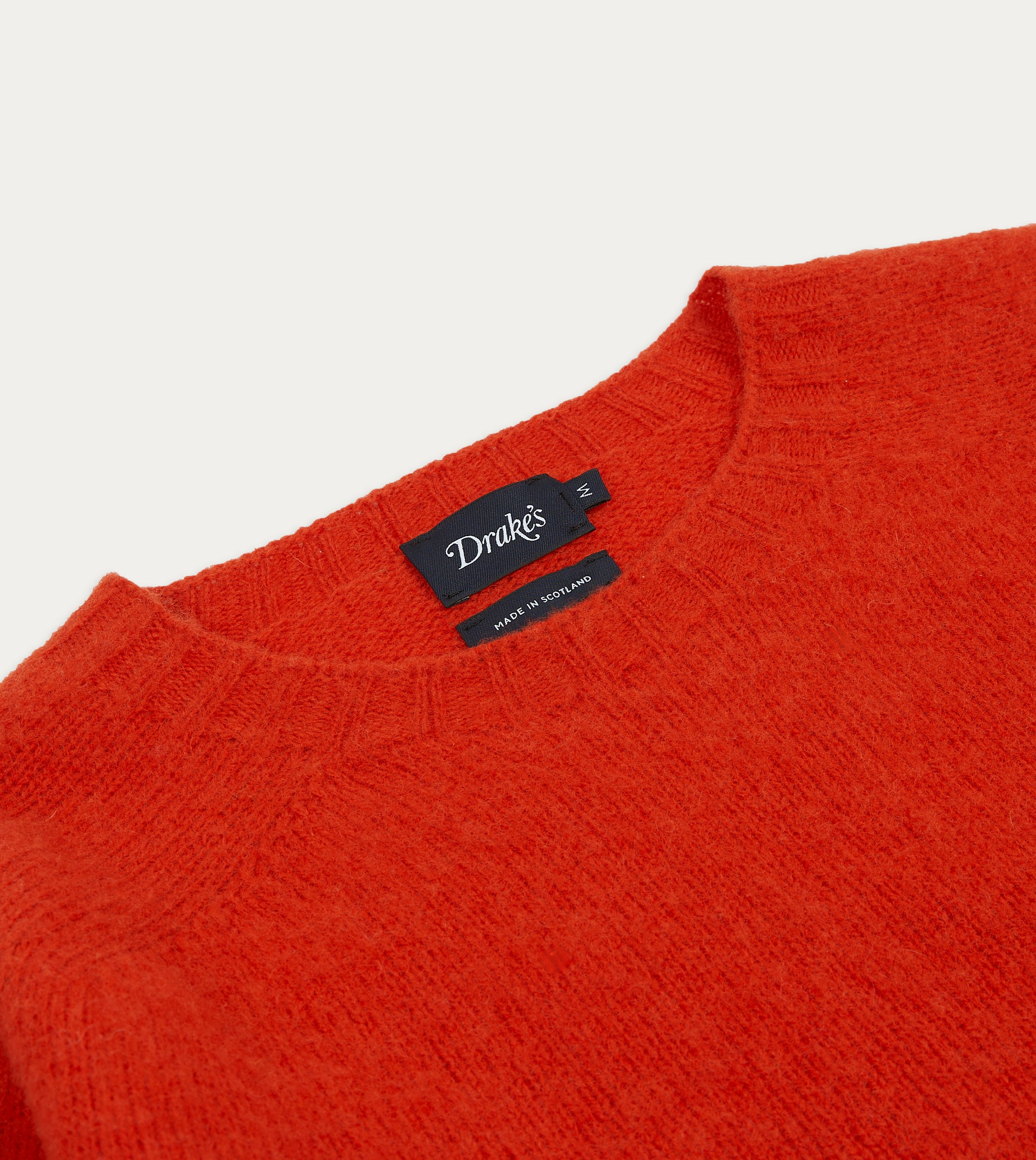 Adjustable Cuff Office Warmth Red Brushed Shetland Crew Neck Jumper