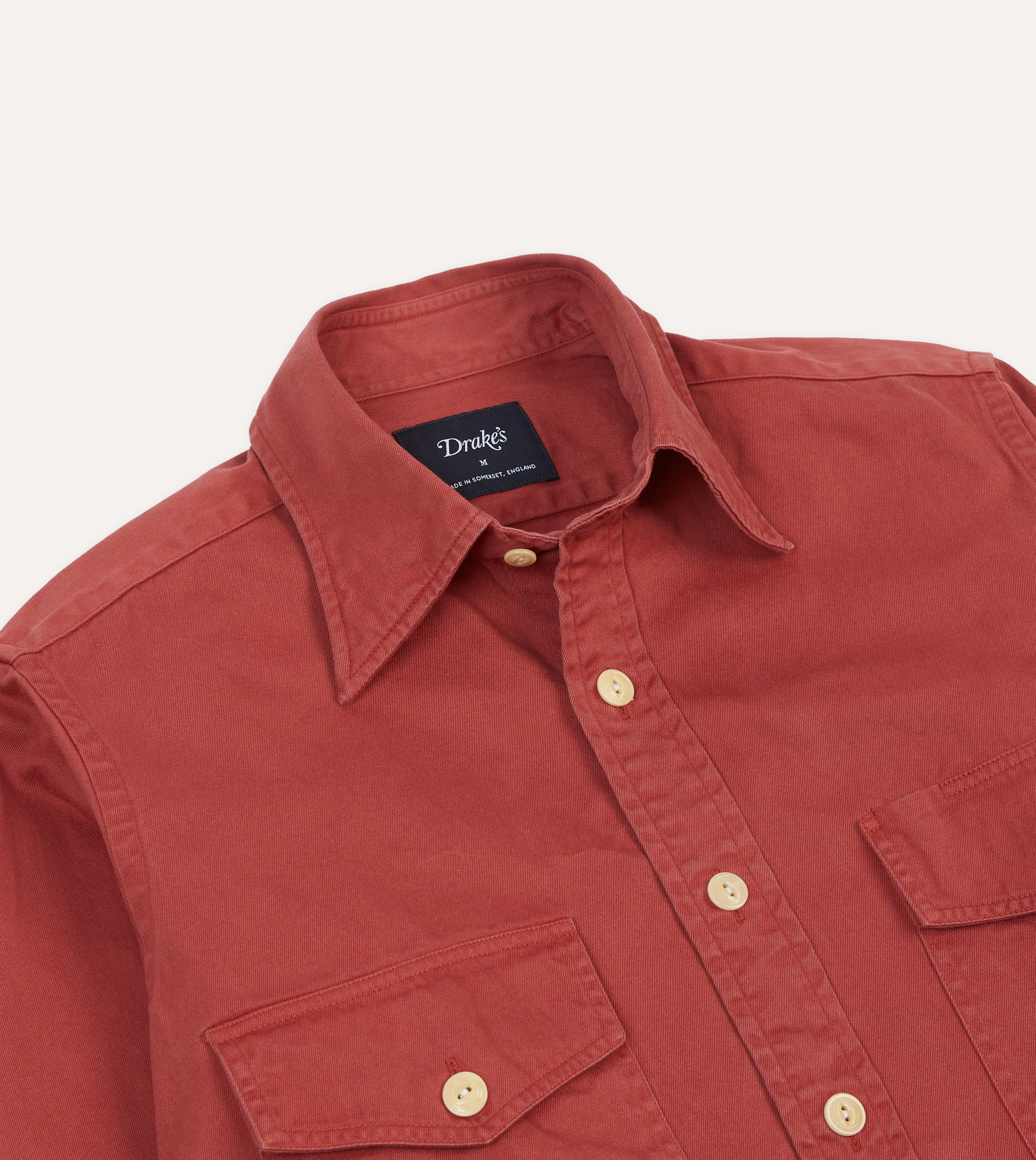 Sports Ready Red Cotton Long Point Collar Work Shirt