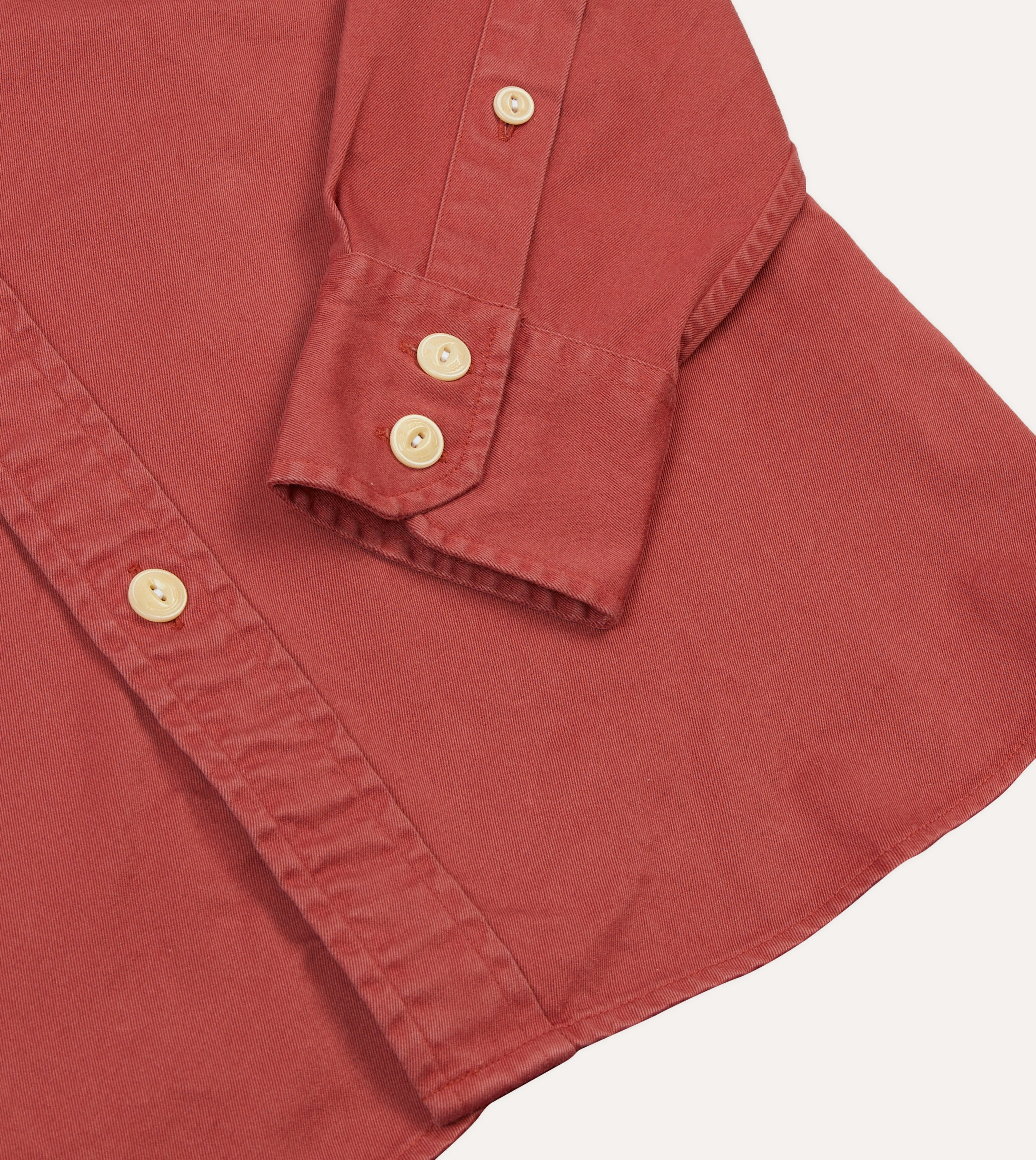 Red Cotton Long Point Collar Work Shirt Soft Touch Fabric