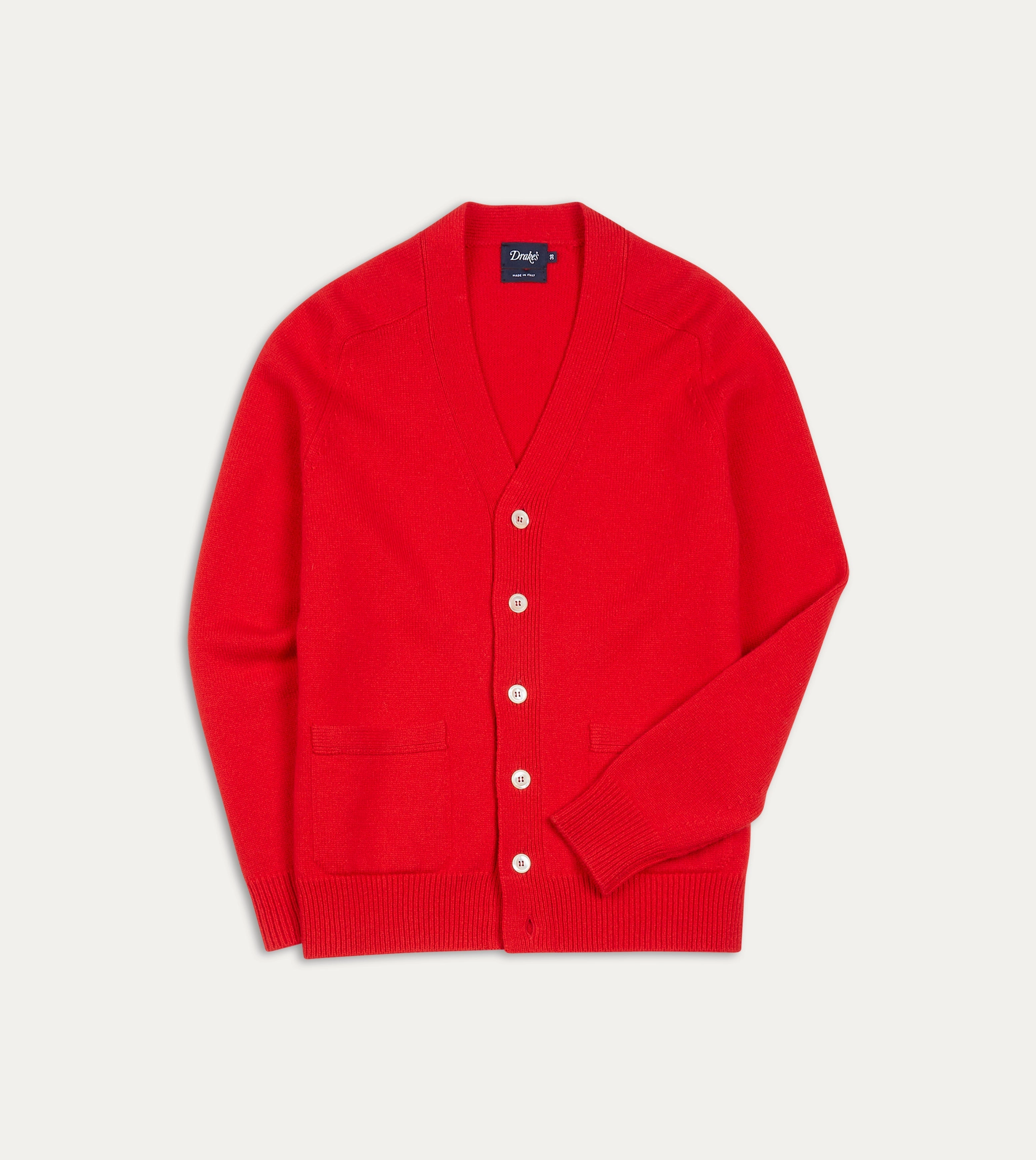 Red Lambswool 6 Button Cardigan All Day Comfort Eco Certified Fibers