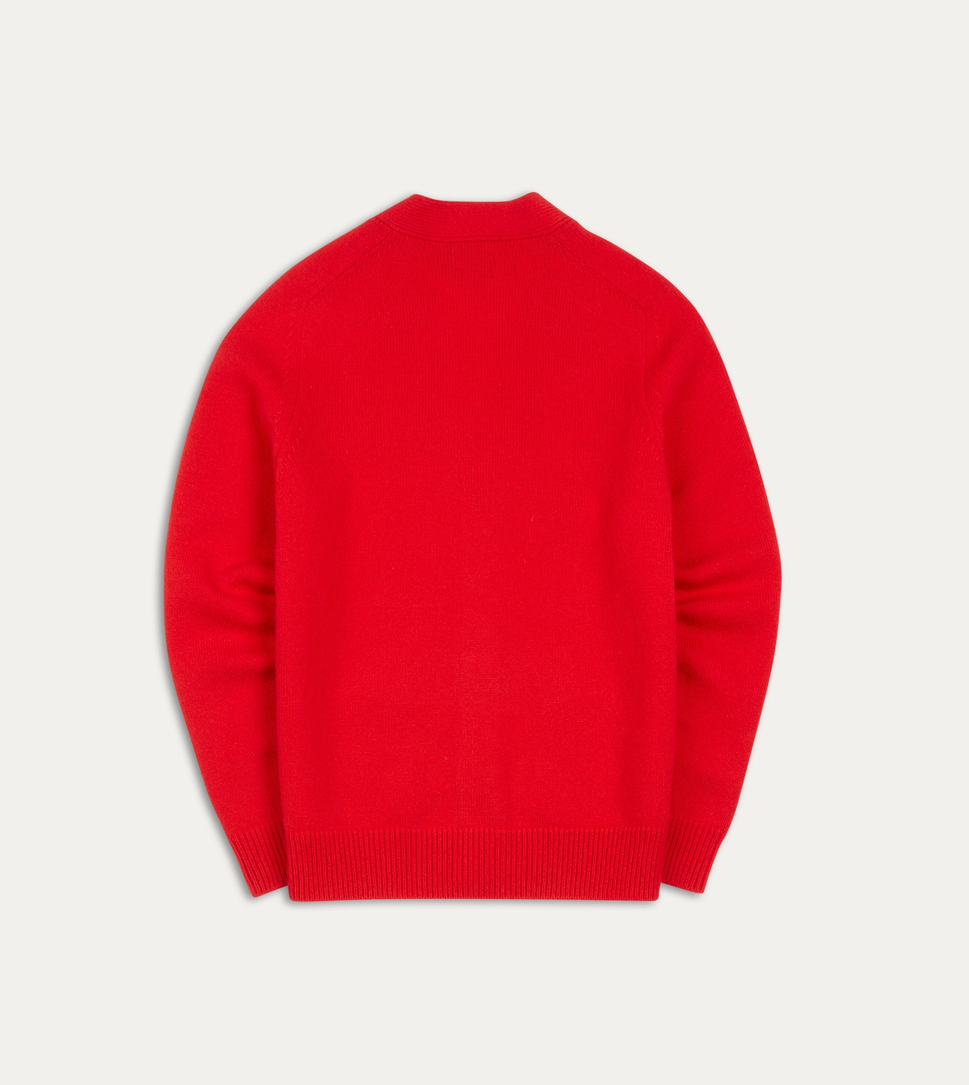 Red Lambswool 6 Button Cardigan Daywear Fit Double Layered