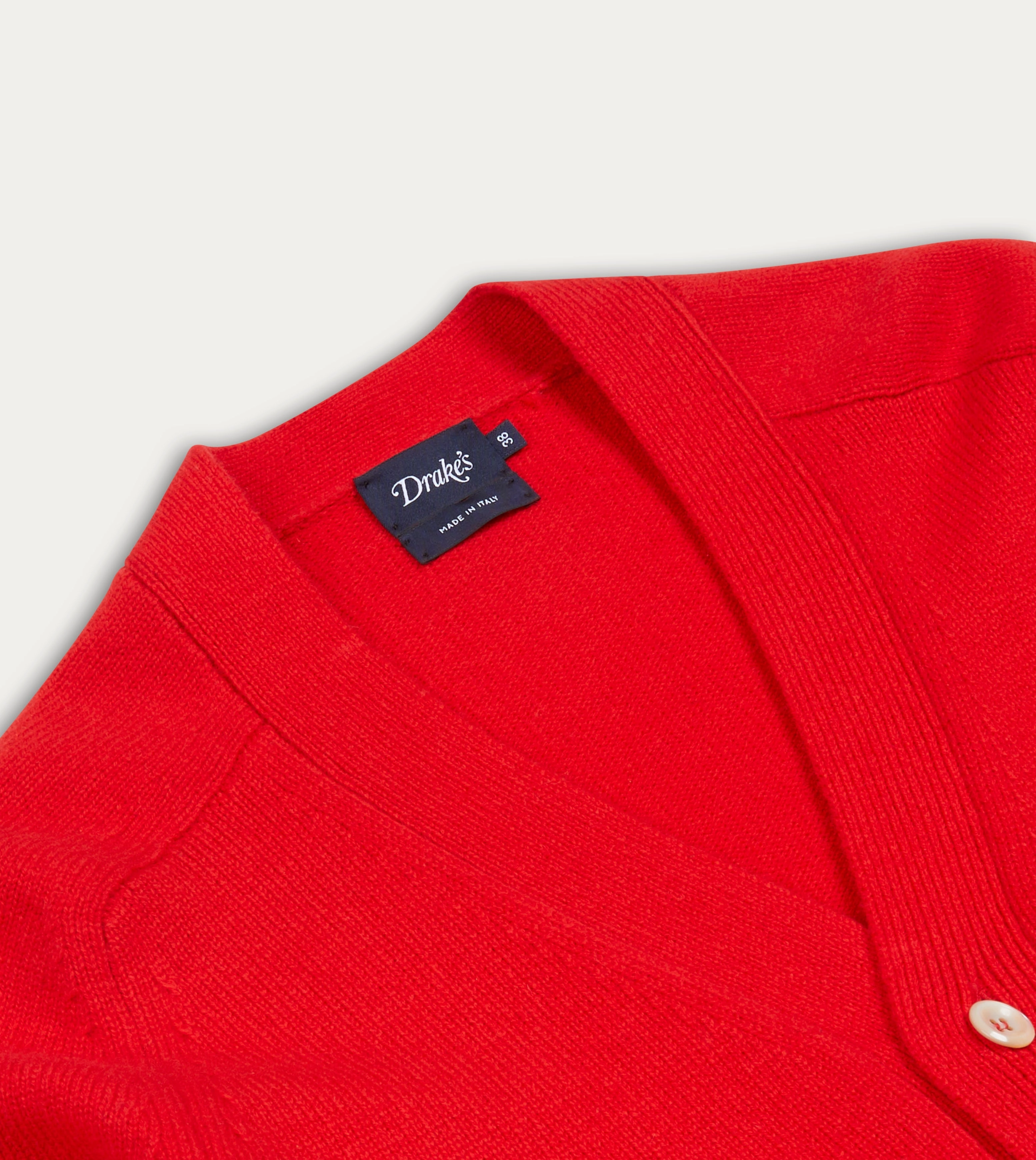 Red Lambswool 6 Button Cardigan Classic Casual