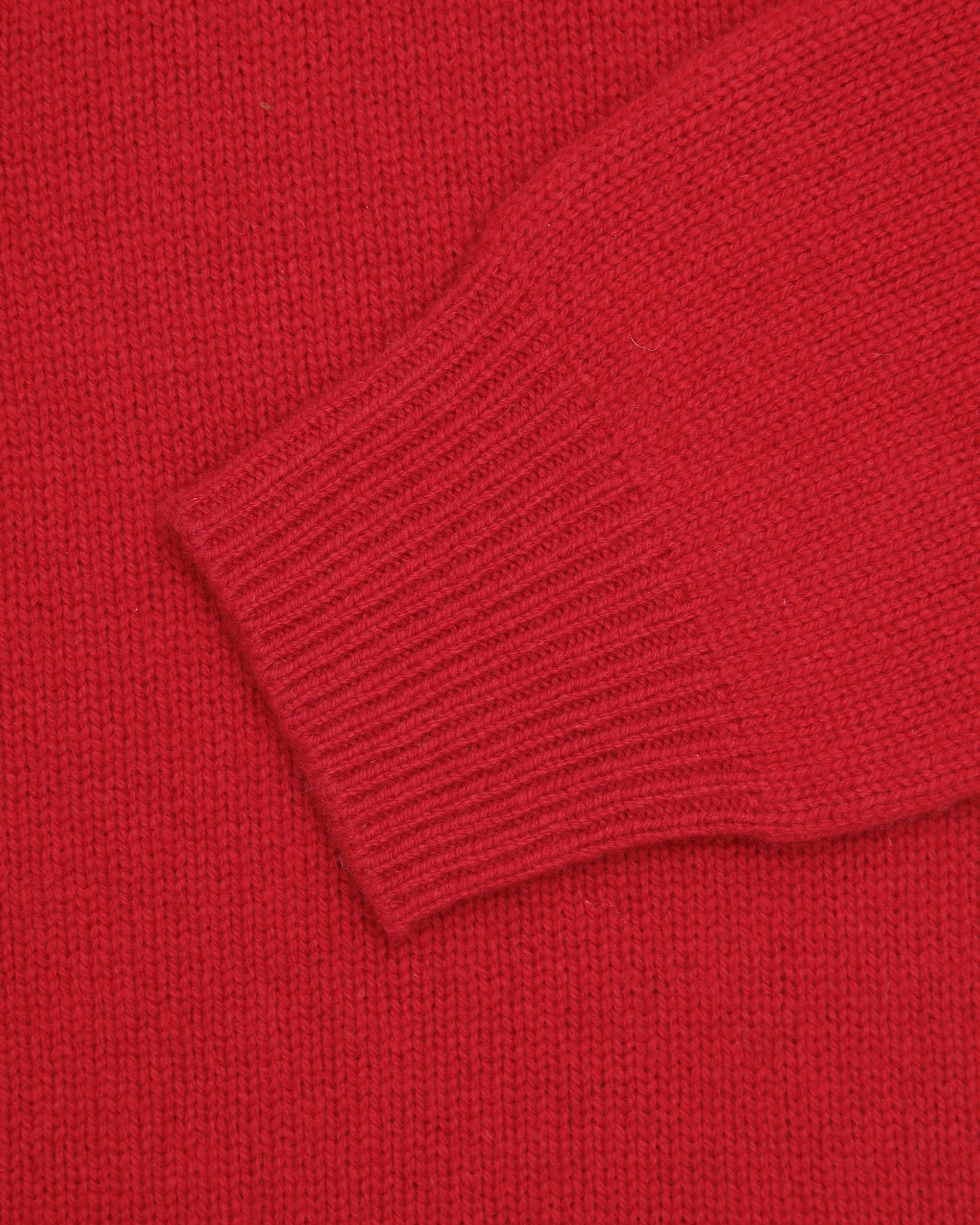 Red Lambswool Cardigan Sweater Minimalist Style