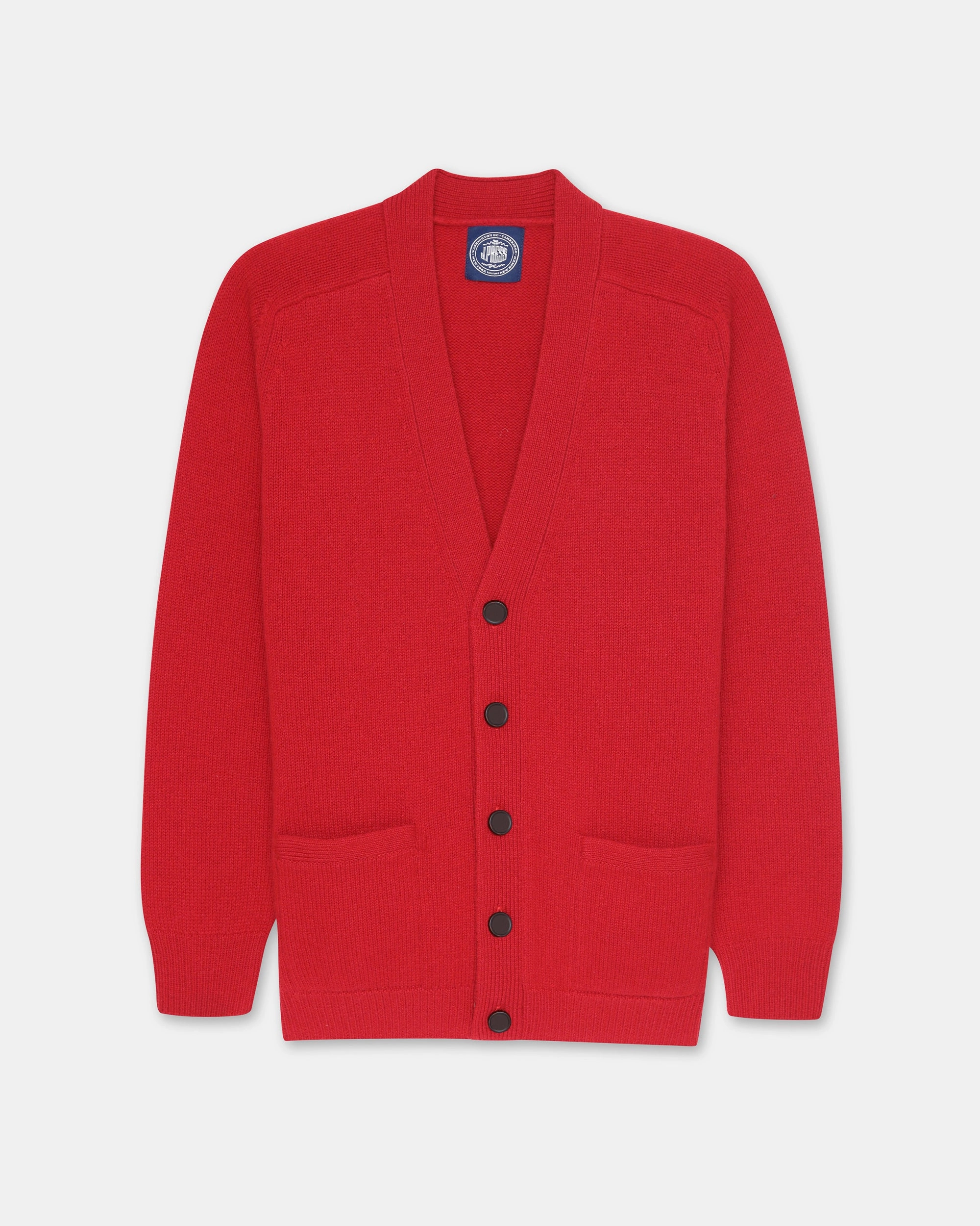 Everyday Knit Chic Design Red Lambswool Cardigan Sweater