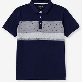 Redtag Men Polo - Navy Blue Seasonal Comfort Style Double Stitched Seams