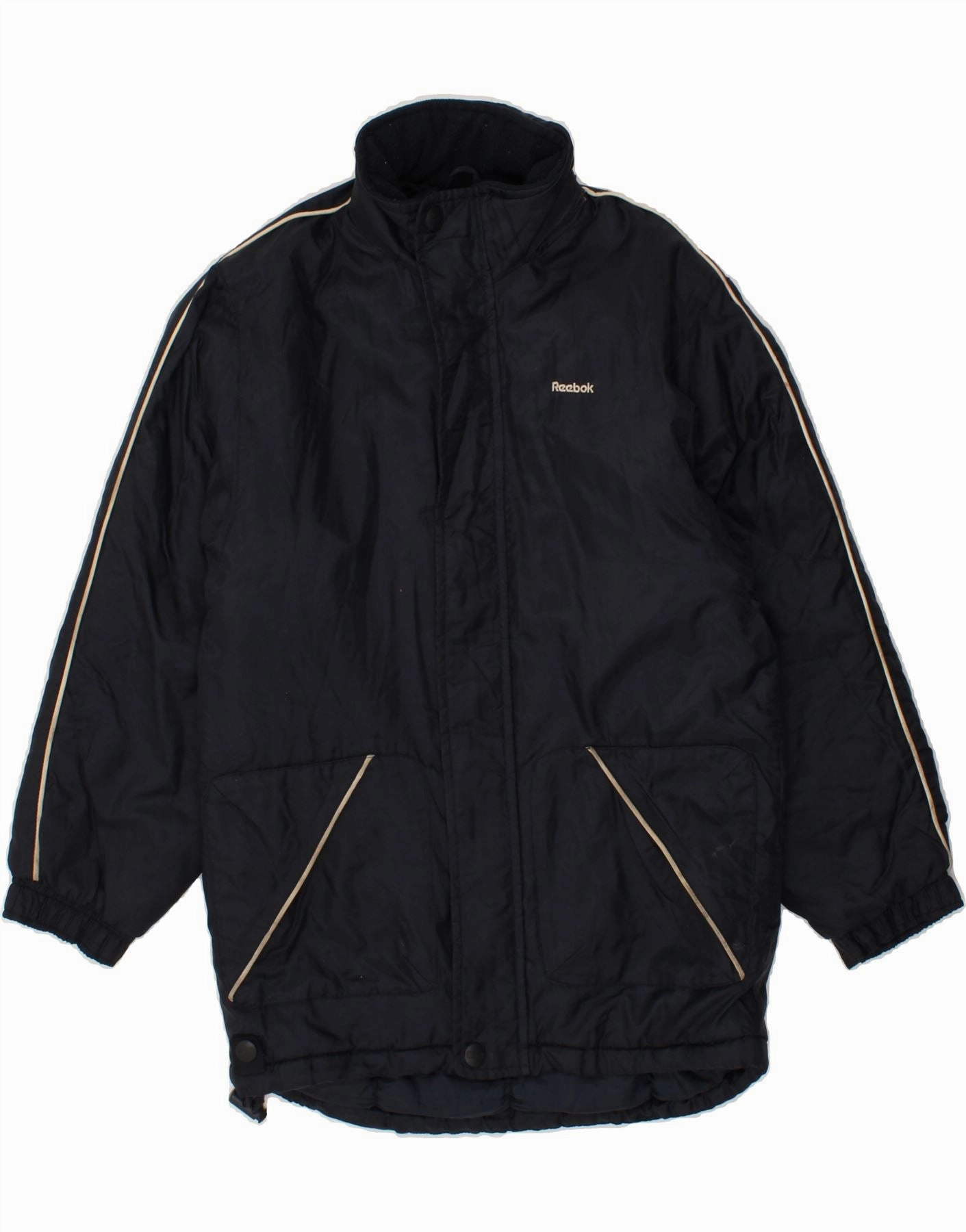 REEBOK Boys Padded Coat 11-12 Years Navy Blue Nylon complementary item