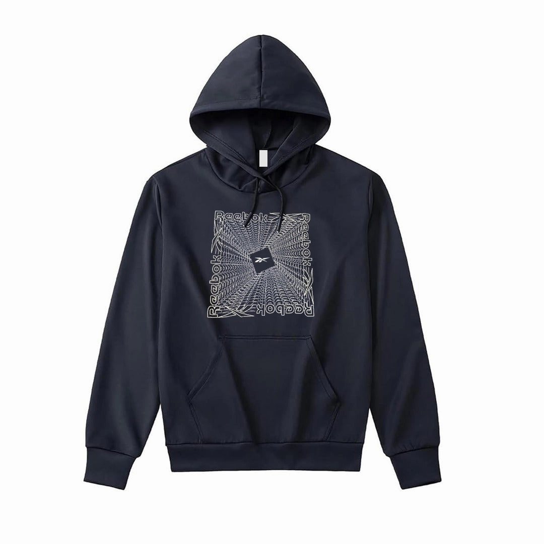 Ribbed collar Reebook Navy Blue Hoodie