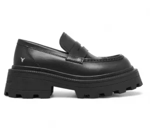 Windsorsmith Black Leather Chunky Loafers - True Comfy Fit