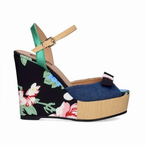 Toe Free Power Street Women's Naomi 011 Wedge Heel In Lightblue/dark
