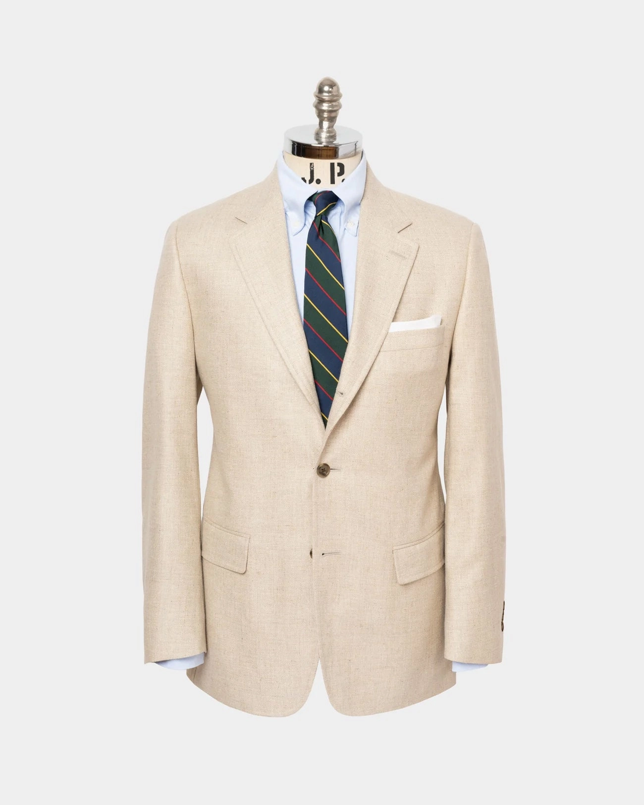 Made-in-Canada Solid Light Tan Silk/Wool Sport Coat Smart Tailoring