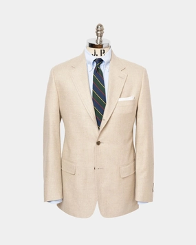 Made-in-Canada Solid Light Tan Silk/Wool Sport Coat Smart Tailoring