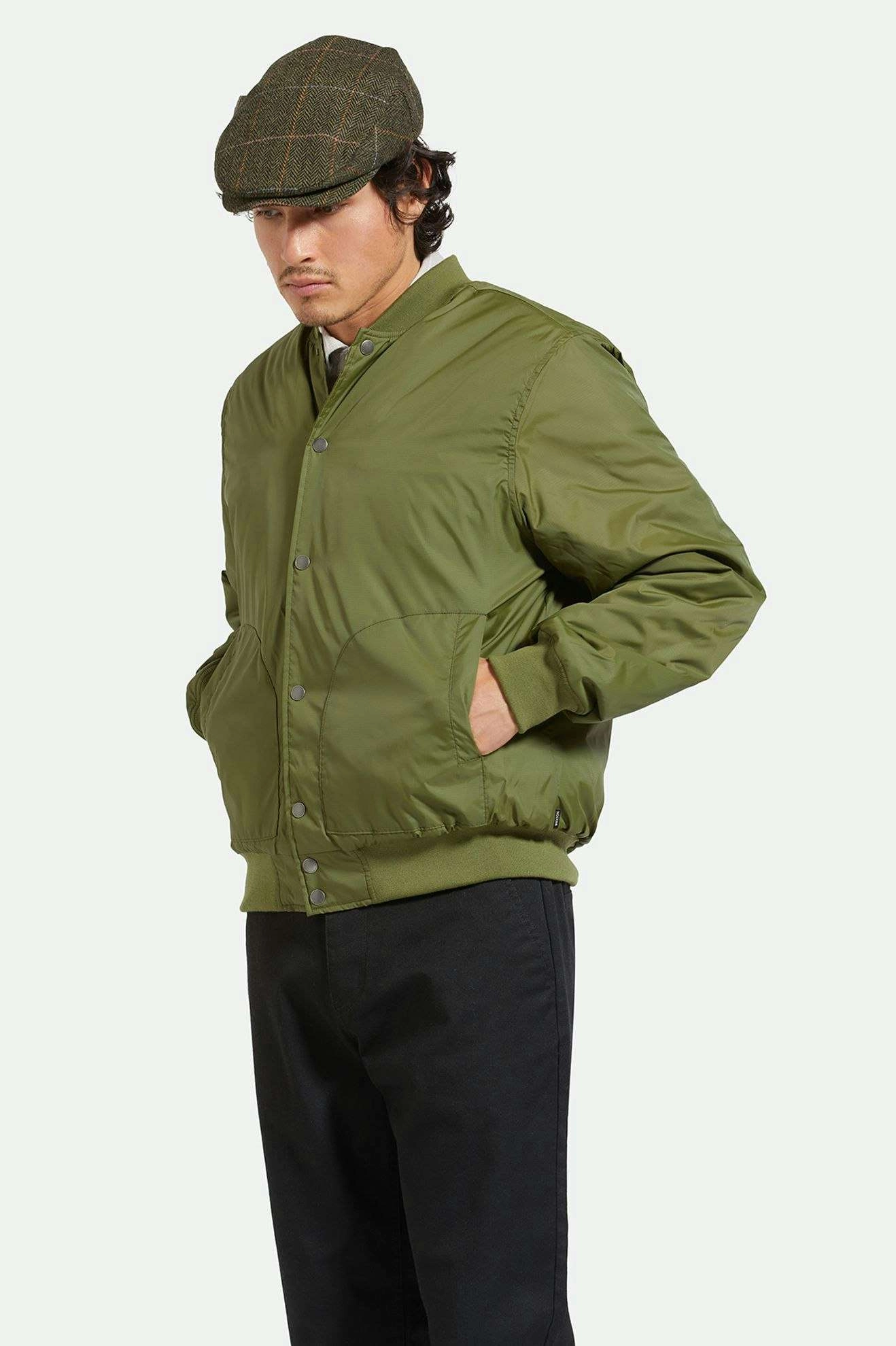 Dillinger Flight Bomber Jacket - Cypress Green Portray Eco Friendly Textile