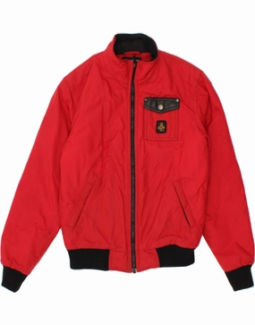 Wind Layer Minimal Lines REFRIGIWEAR Boys Bomber Jacket 13-14 Years Red Nylon