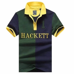 Hackett  Racing  Number 1 Polo Yellow and Green Hiking durability Hypoallergenic Textile