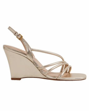 Reiss Anya Leather Strappy Wedge Everyday Cool Ribbon Tie