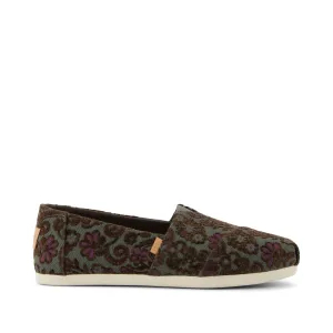 Alpargata Basil Green Floral Brocade Work Life