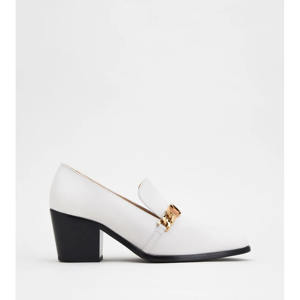 Heeled Leather Loafers Drive Mode