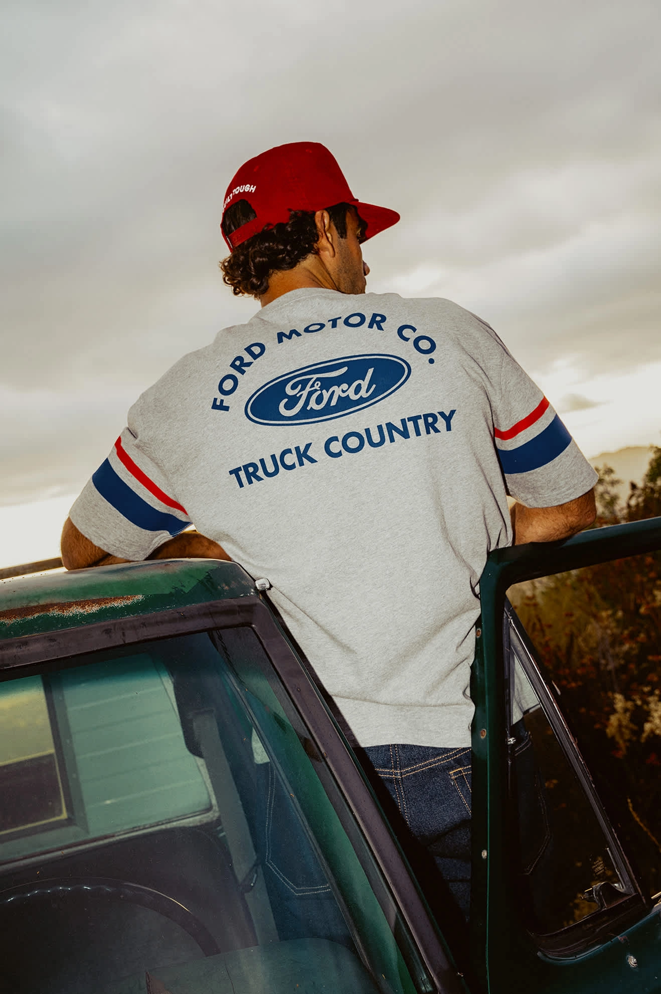 Ford Truck Country Jersey - Heather Grey Stylish Casual Smooth Jersey Texture