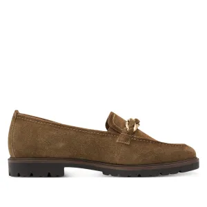 Subtle Look suede upper Tamaris Womens Camel Brown Suede Leather Loafers Shoes