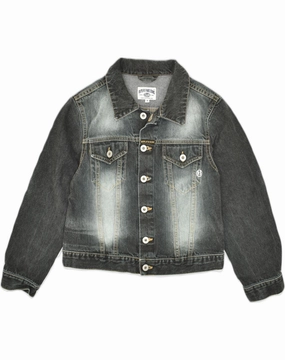 Trendy Jacket Design Padded collar REPLAY Boys Denim Jacket 12-13 Years Grey Cotton