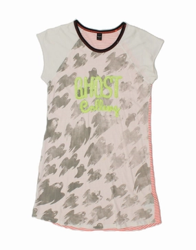 Sleek and Sleek REPLAY Girls Graphic T-Shirt Dress 13-14 Years Grey Colourblock Cotton