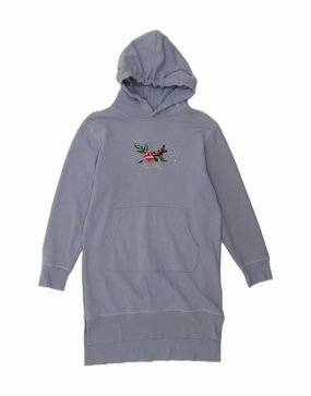Natural Light REPLAY Girls Hooded Dress 13-14 Years Blue Floral Polyester