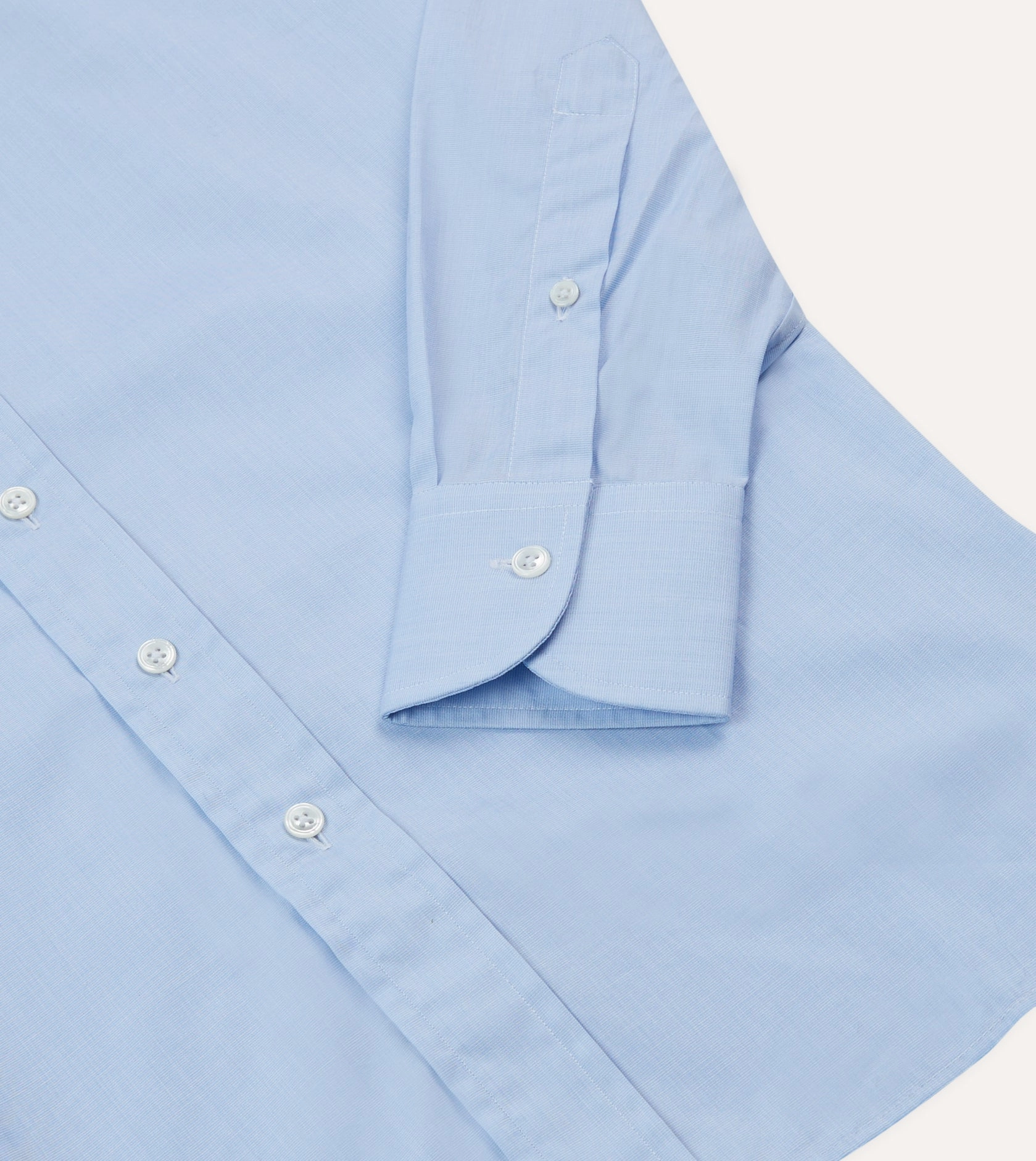Sky Blue Cotton Spread Collar End-on-End Poplin Shirt Affordable Fashion Non Static Finish