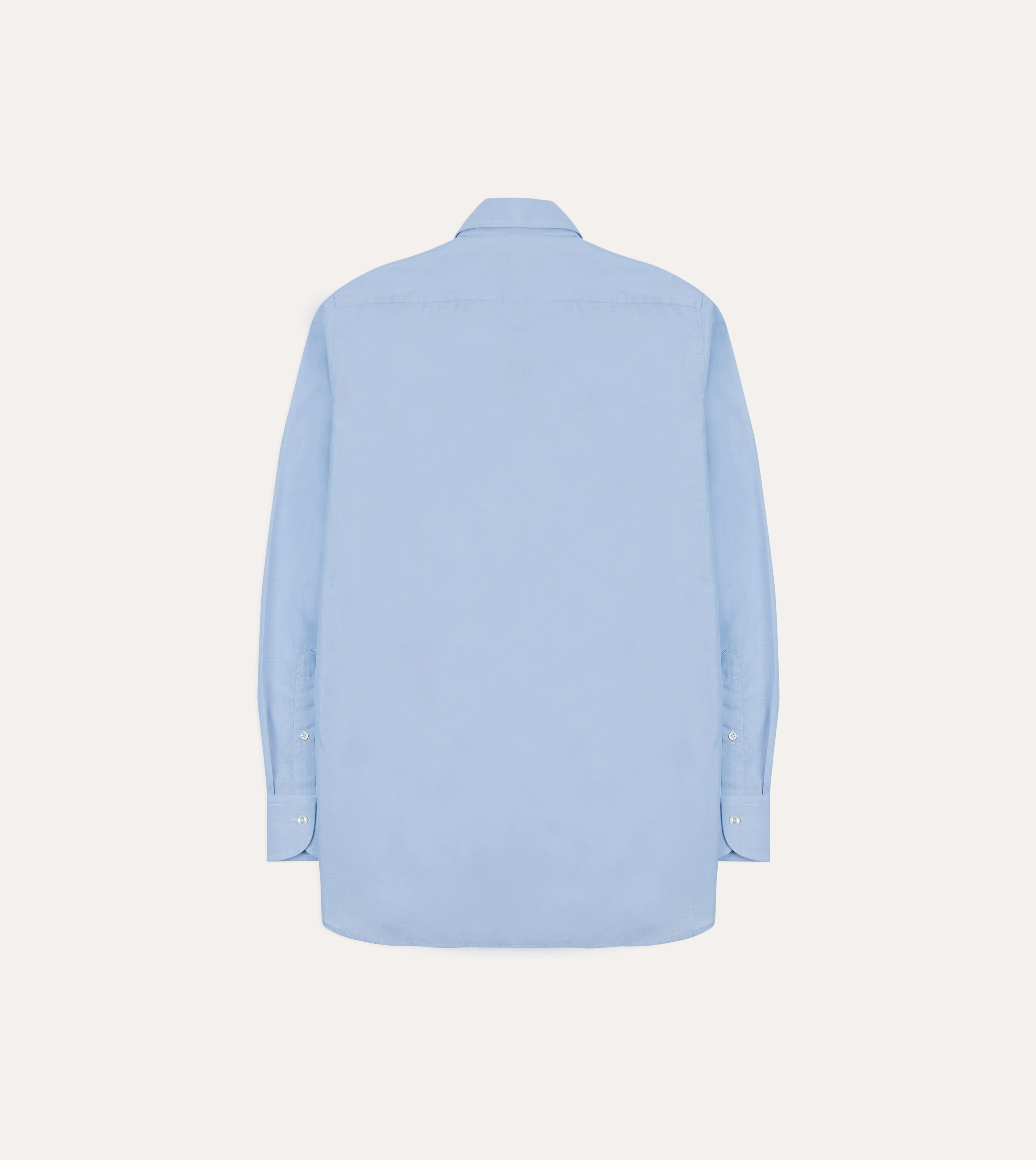 Sky Blue Cotton Spread Collar End-on-End Poplin Shirt Pocket Detailing Athletic Cut
