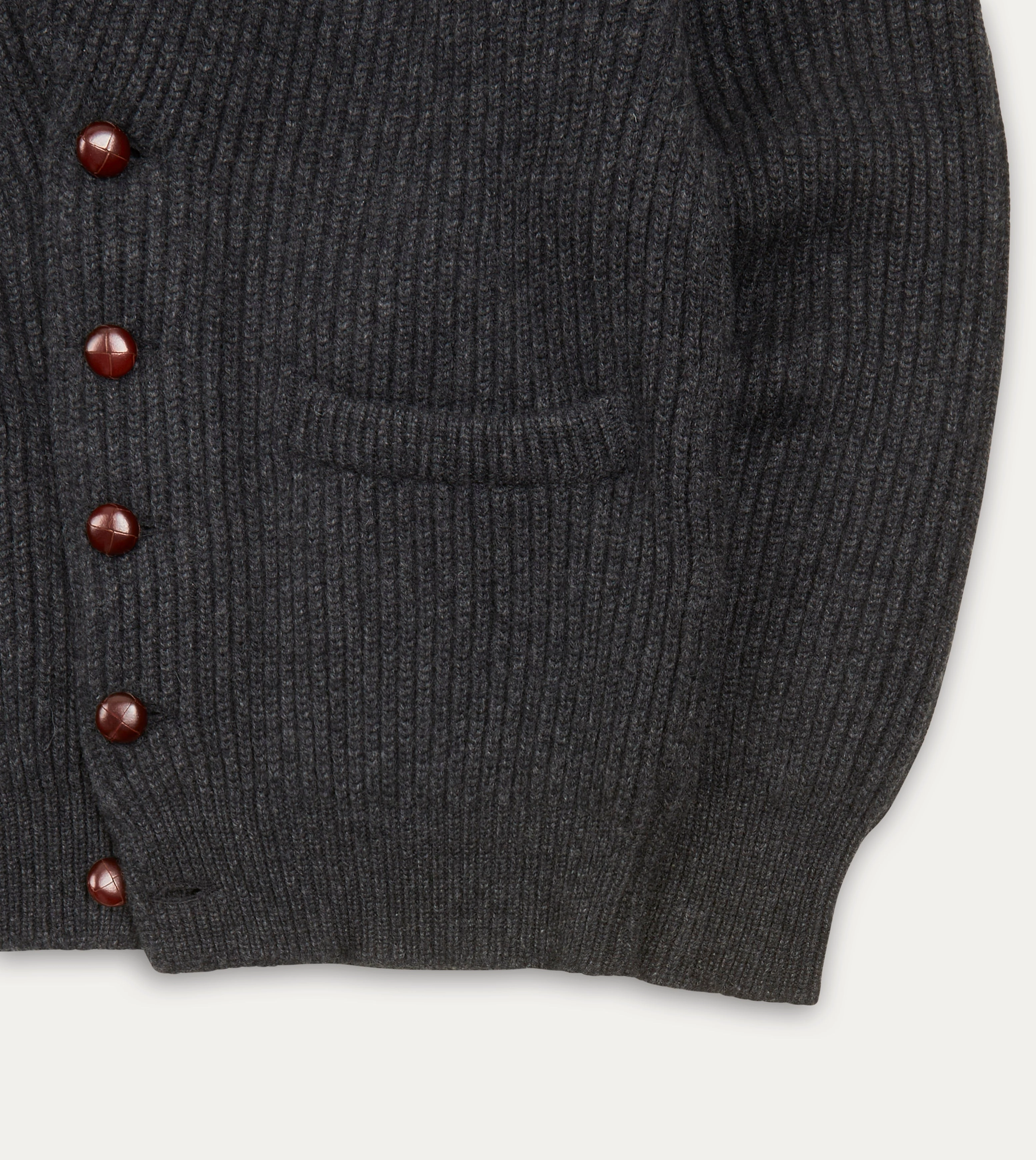 Office Warmth Charcoal Cashmere Shawl Collar Cardigan