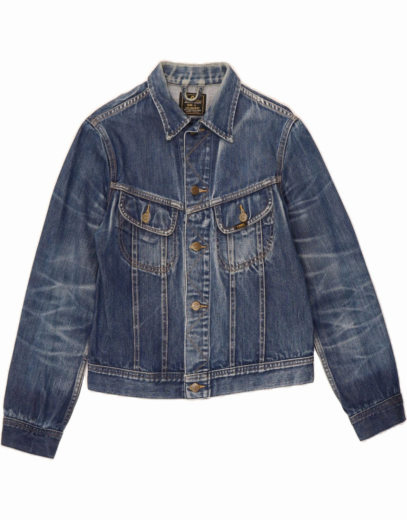 LEE Boys Denim Jacket 9-10 Years Large Blue Cotton Heavy Duty Honor