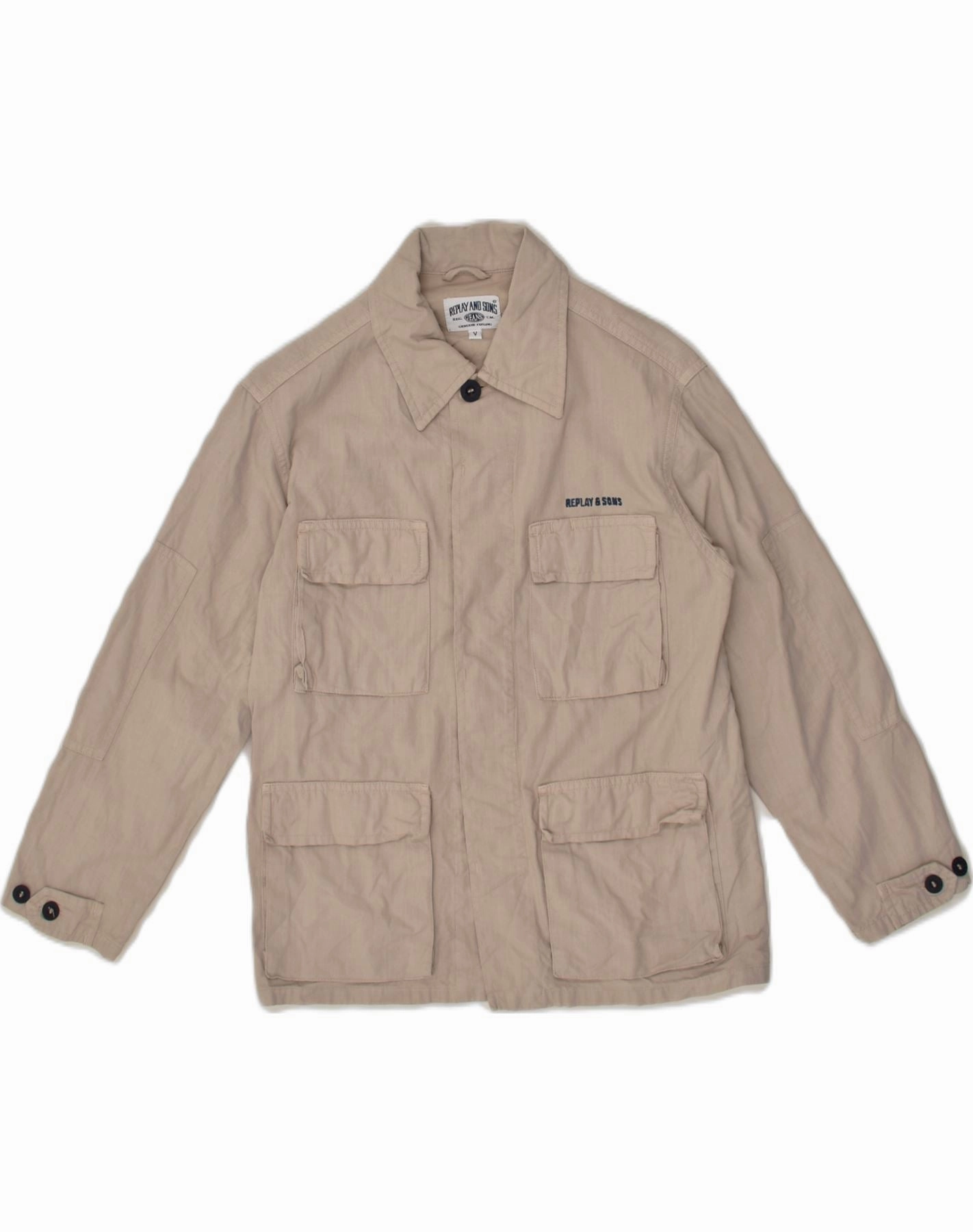 REPLAY AND SONS Boys Utility Jacket 13-14 Years Brown Cotton Durable Stitching