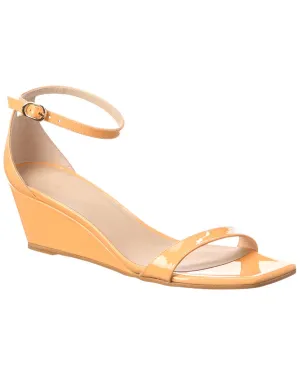 Tone Sole Step Elevation Stuart Weitzman Nudistcurve 50 Patent Wedge Sandal