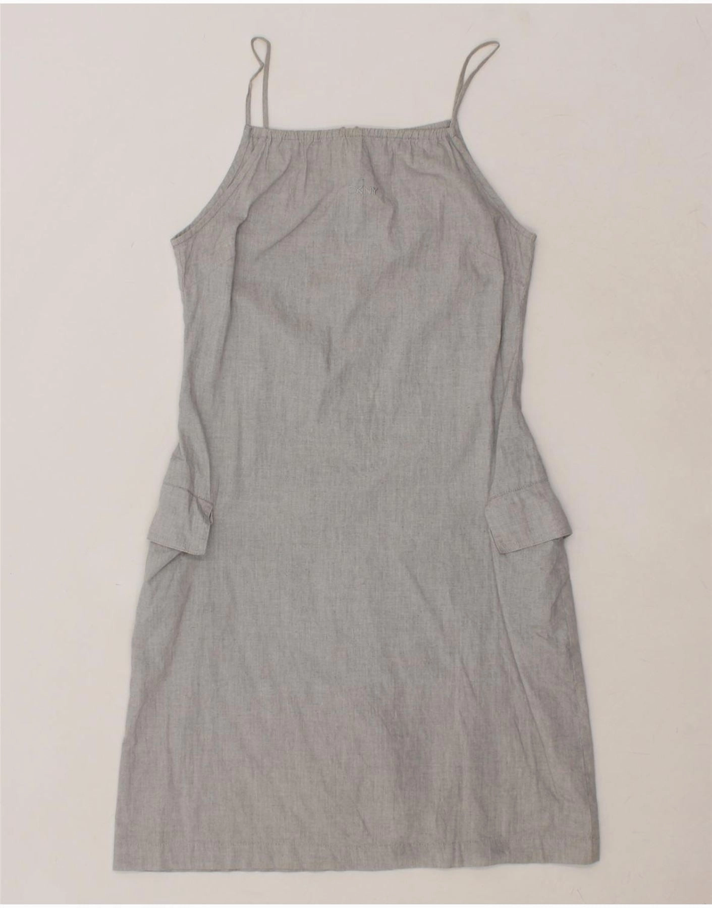 Soft cotton blend dress DKNY Girls Sleeveless A-Line Dress 15-16 Years Grey Cotton