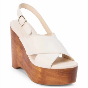 Ribbon Soft Gym Base Women's Fox Wedge Sandals In Bone