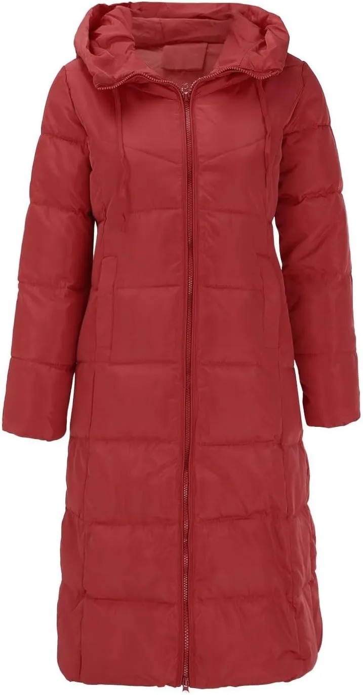 Reversible Fuf Fleece Lined Hood Puffer Jacket Lightweight Winter Coat Long Puffer Coat Coats for Women Ladies