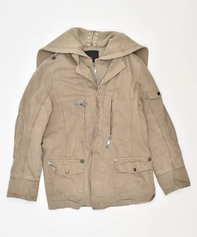 RICHMOND Boys Hooded Utility Jacket 9-10 Years Beige Cotton High-Performance Wear