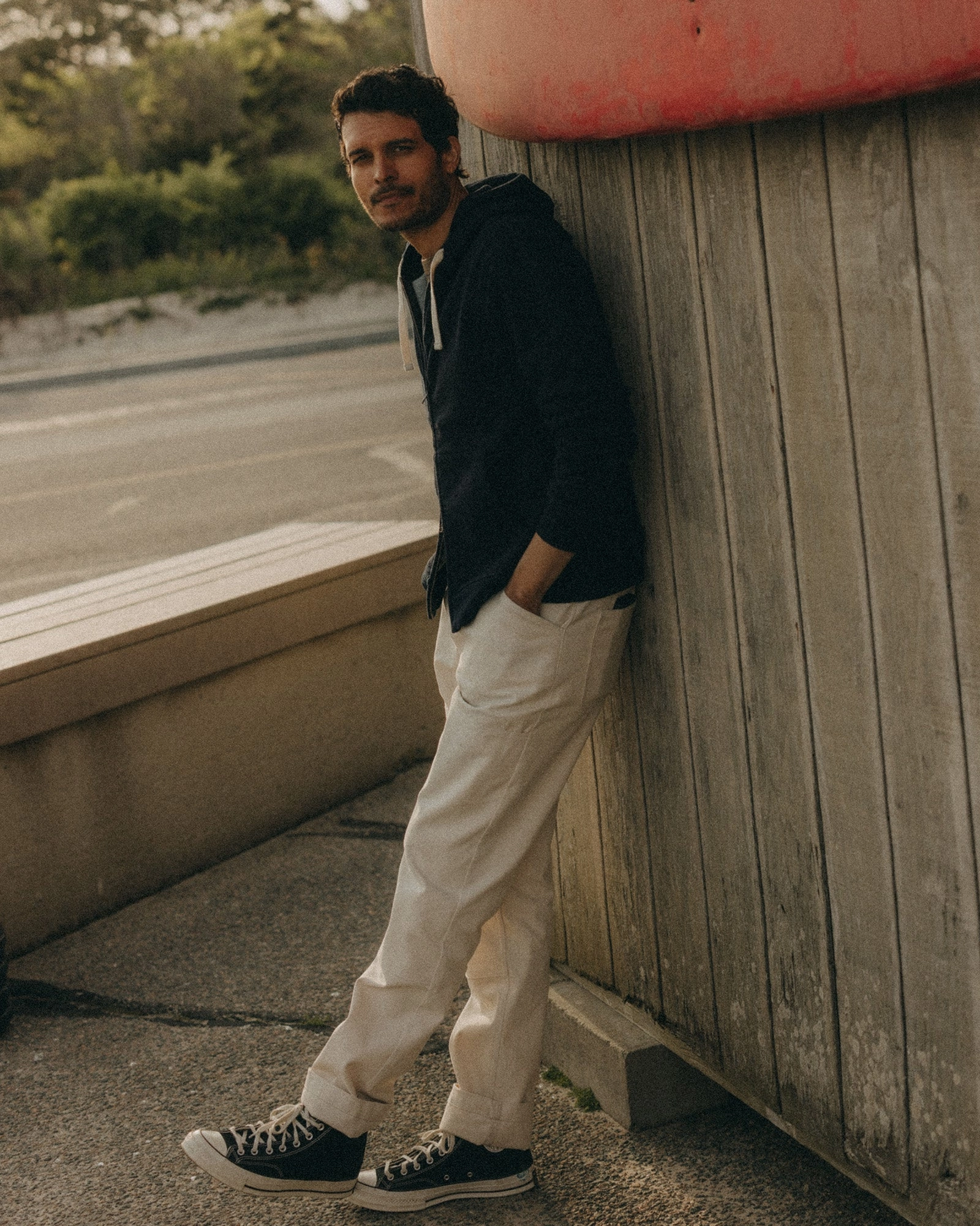 The Apres Zip Hoodie in Rinsed Indigo Terry Abrasion resistant