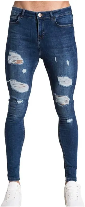 Ripped Jeans for Men Stretch Low Rise Skinny Slim Mens Denim Jeans Vintage Pants for Men Jeans