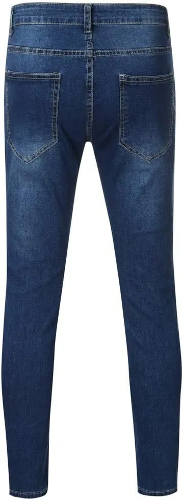 Ripped Jeans for Men Stretch Low Rise Skinny Slim Mens Denim Jeans Vintage Pants for Men Jeans