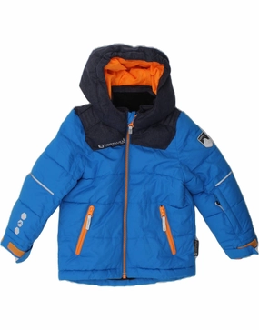 RODEO Boys Hooded Padded Jacket 2-3 Years Blue Colourblock Polyester Viewpoint Base Layer