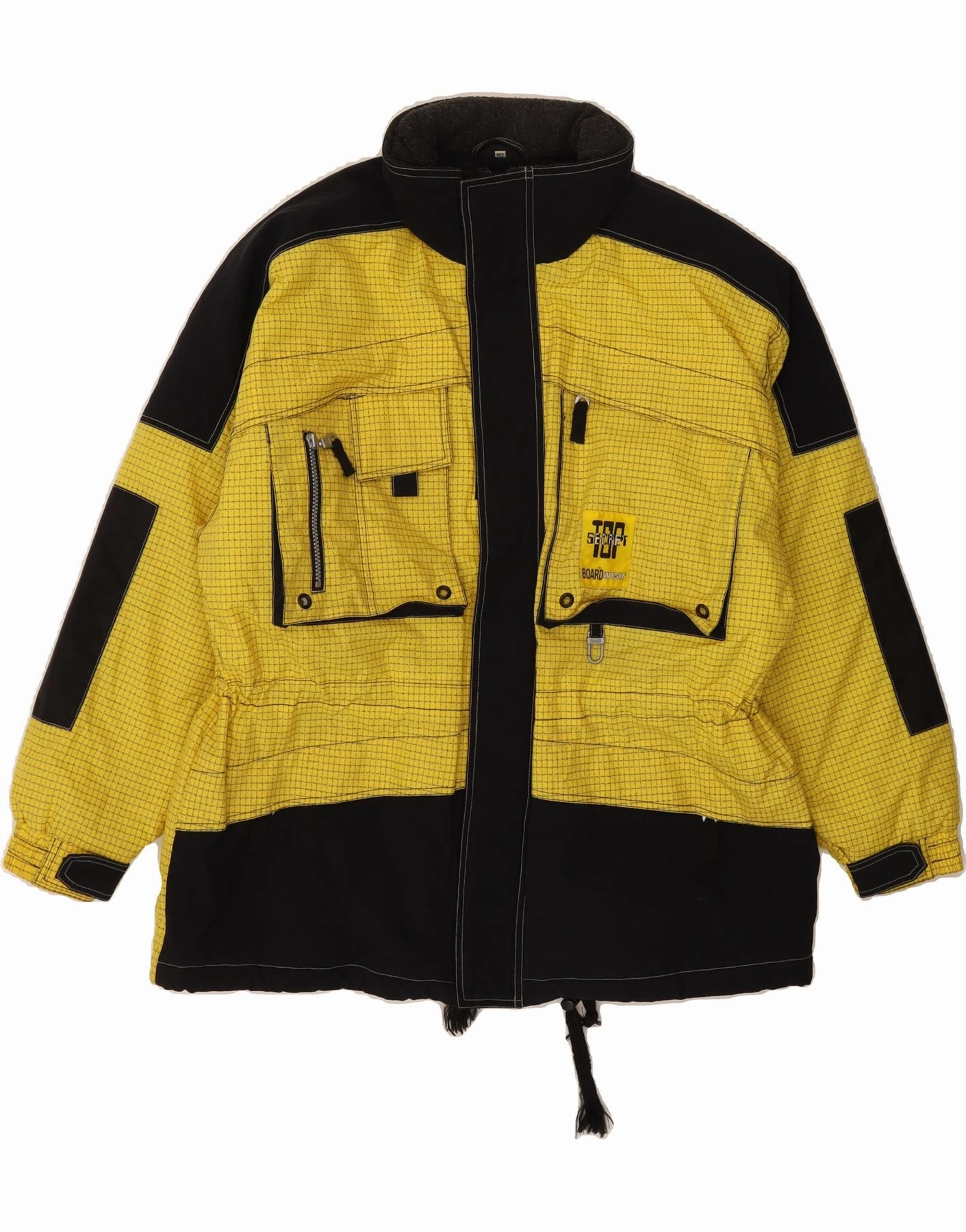 RODEO Boys Oversized Windbreaker Jacket 15-16 Years Yellow Colourblock Quilted Lining