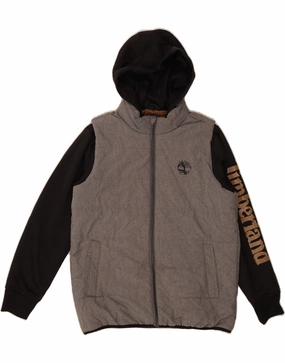 TIMBERLAND Boys Graphic Padded Jacket 15-16 Years XL  Grey Colourblock Minimal Gear
