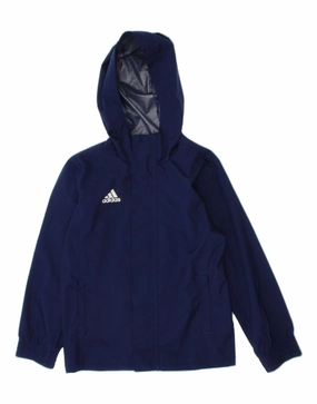 NoiseFreeMaterial outdoor barbecue ADIDAS Boys Hooded Rain Jacket 7-8 Years Navy Blue Polyester